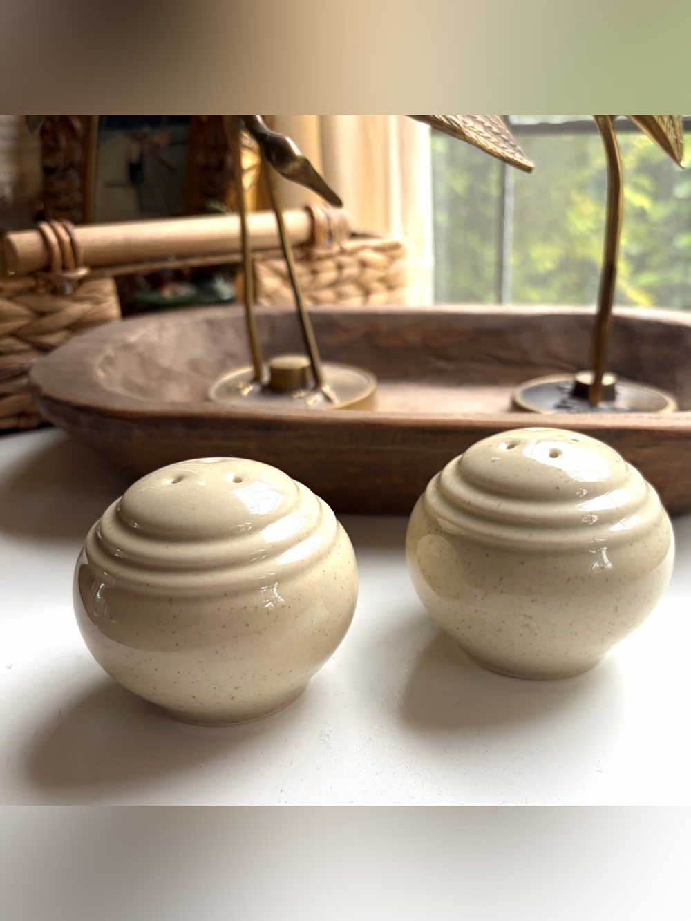 Pfaltzgraff cappuccino stoneware salt and pepper shakers